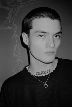 CH cross baby fat stud pierce with pave diamond